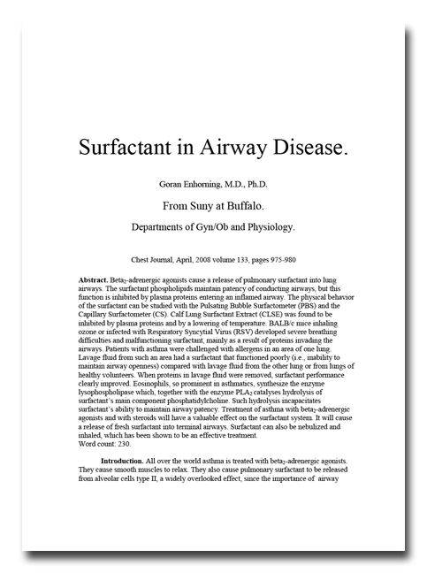 surfactant in airway disease